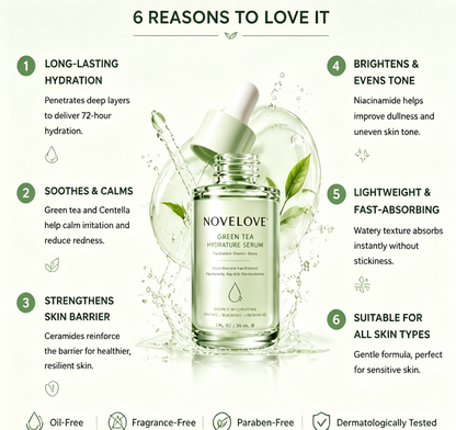 NOVELOVE® Sérum de nuit hydratant au thé vert
