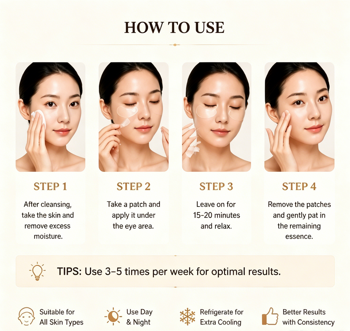 NOVELOVE®Patchs hydratants au collagène pour les yeux